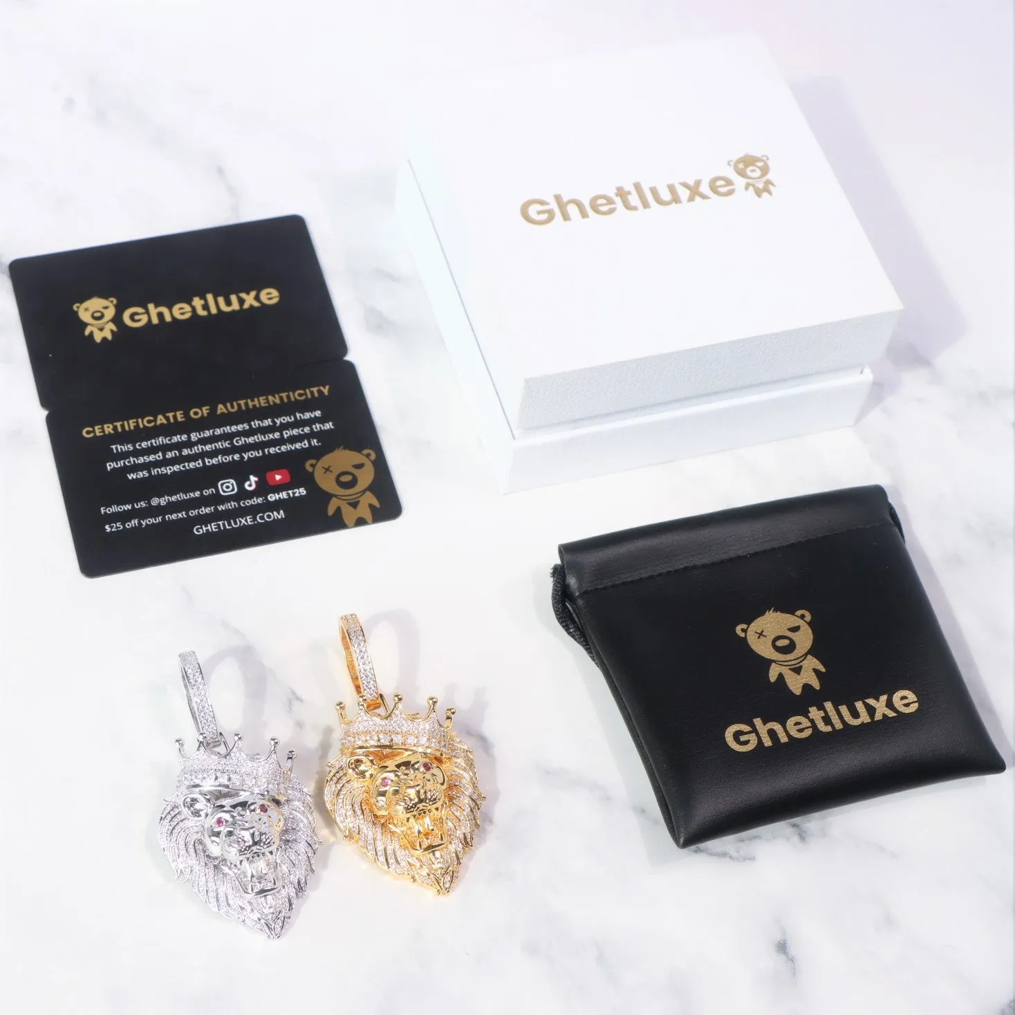 Iced Crown Lion Pendant sold by Ghetluxe product image thumbnail 4