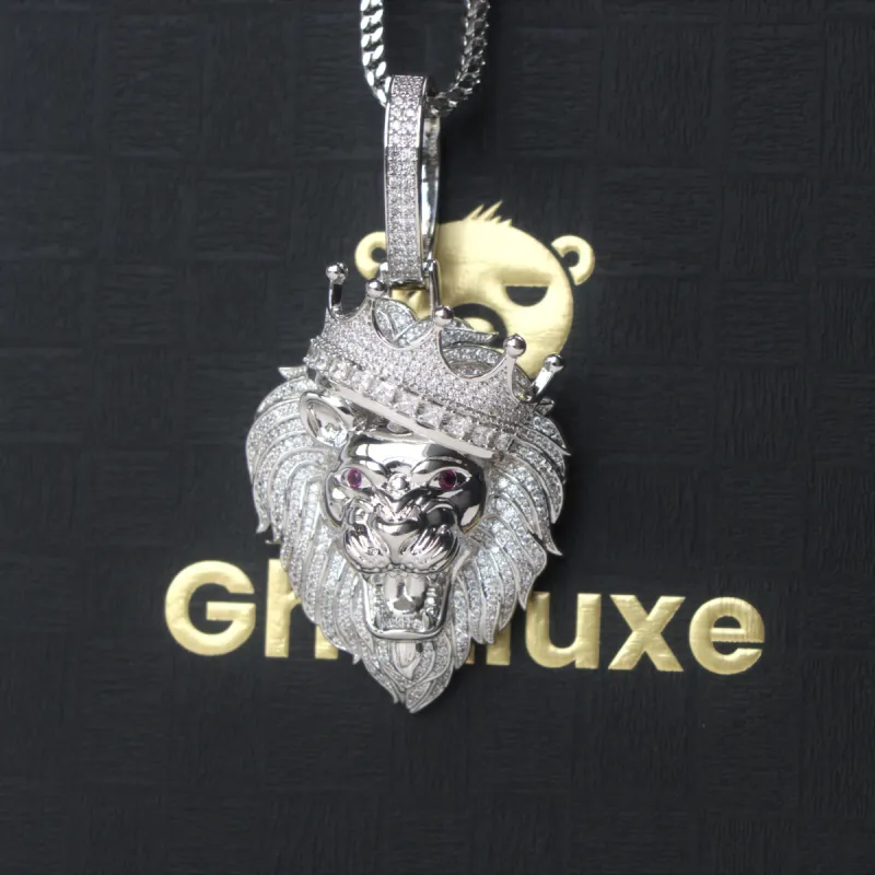 Iced Crown Lion Pendant sold by Ghetluxe