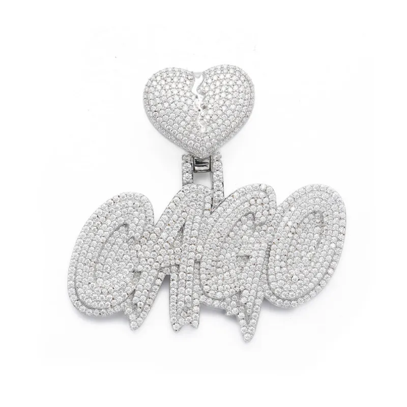 Moissanite Trendy Custom Letter Pendant sold by Ghetluxe