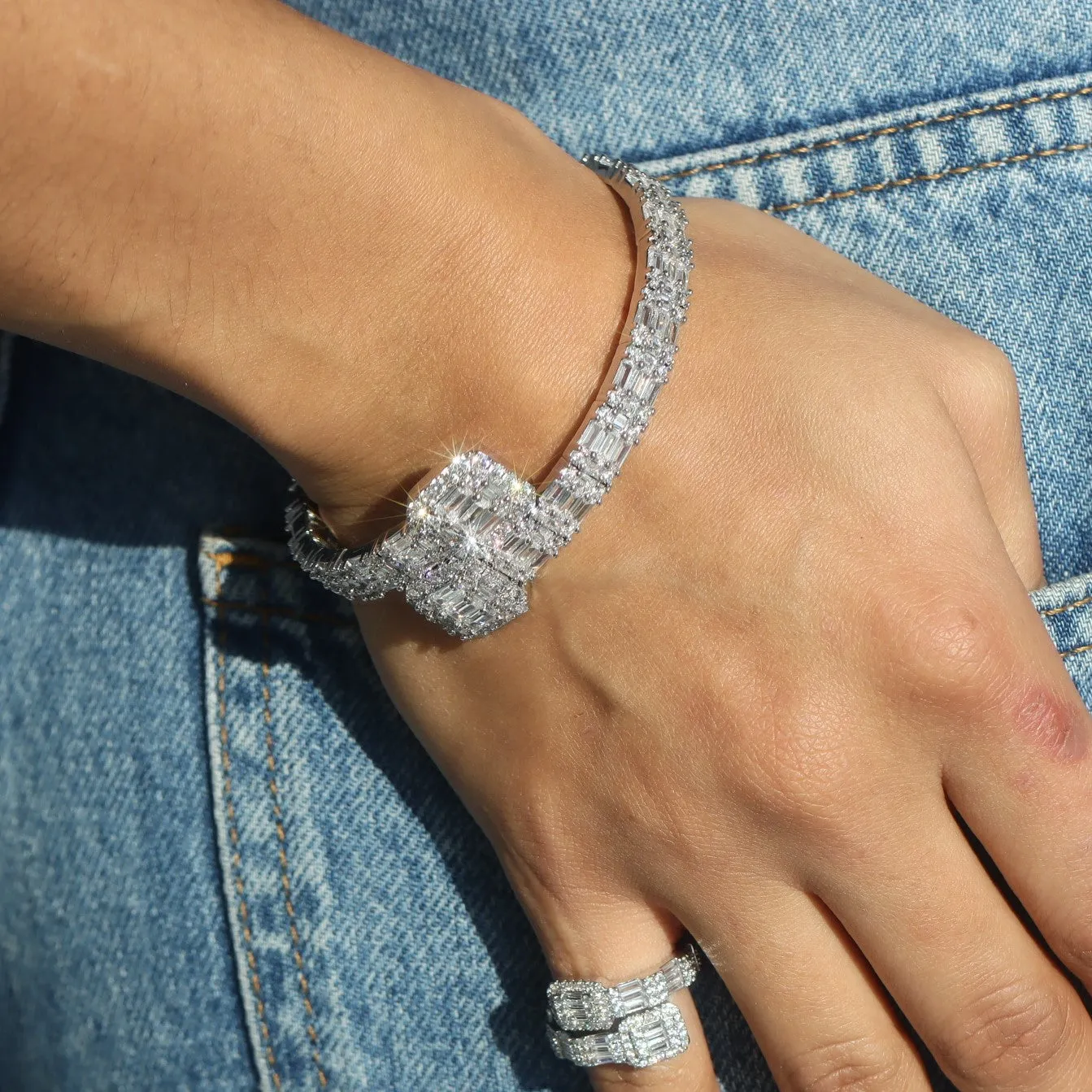 Baguette Bangle Bracelet sold by Ghetluxe product image thumbnail 2