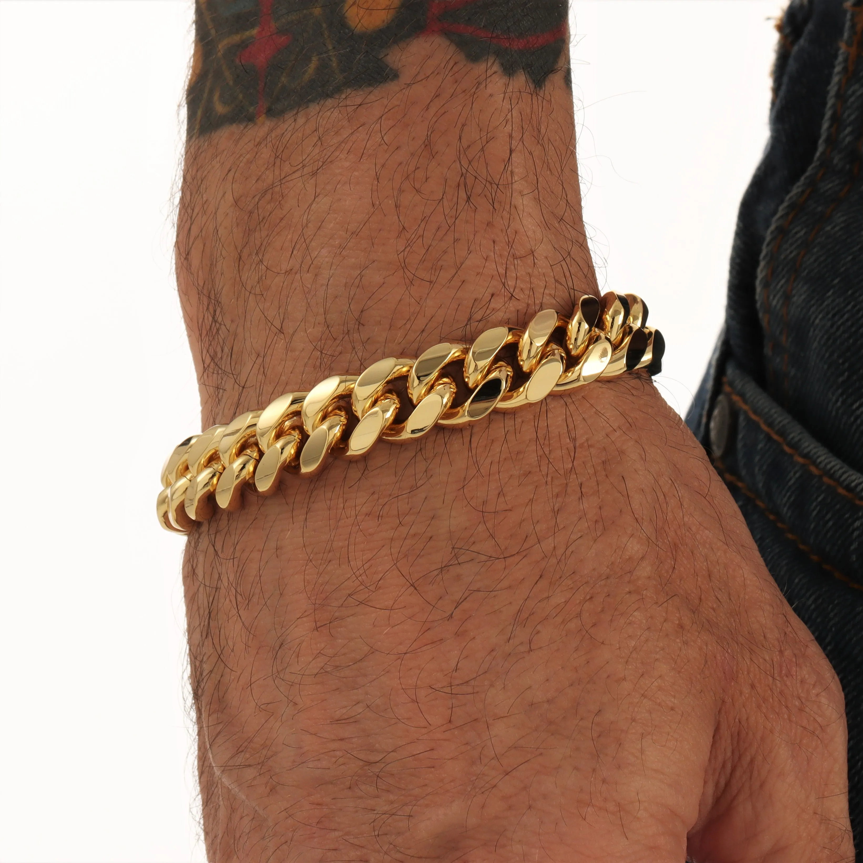 12mm Cuban Link Bracelet in Gold sold by Ghetluxe product image thumbnail 2