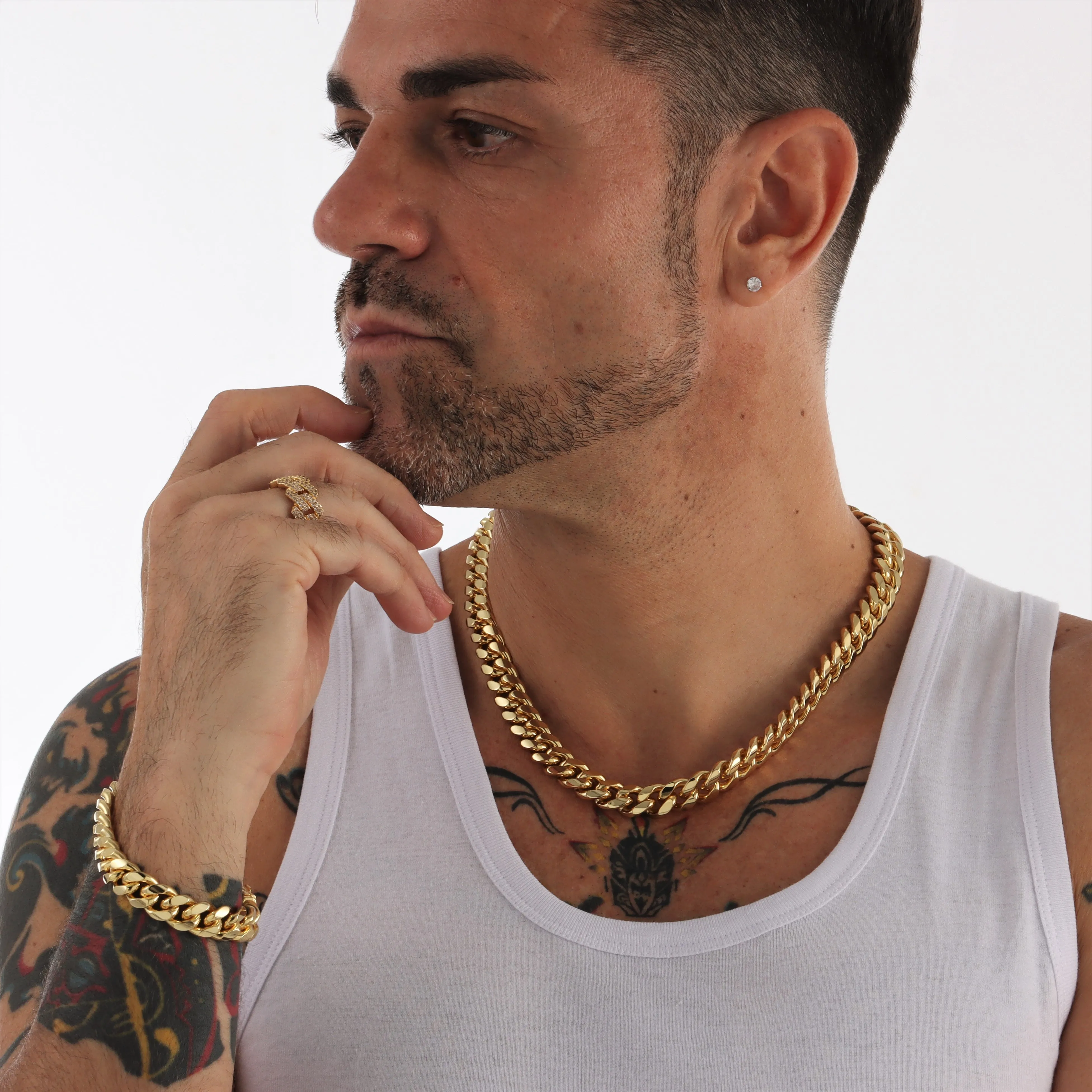 12mm Cuban Link Bracelet in Gold sold by Ghetluxe product image thumbnail 5