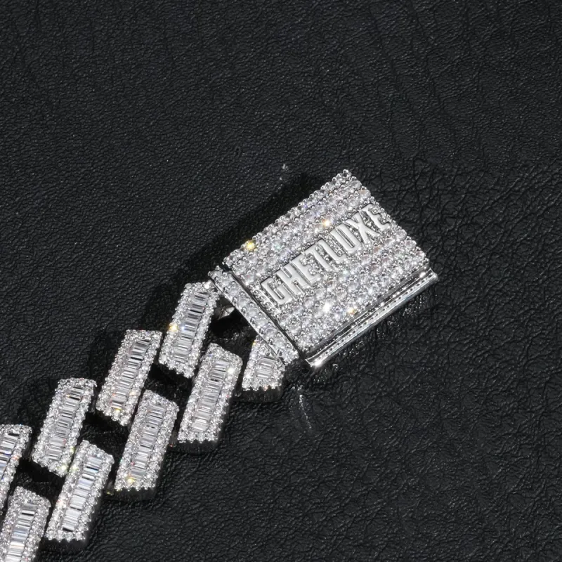 Custom Baguette Prong Cuban Link Chain sold by Ghetluxe
