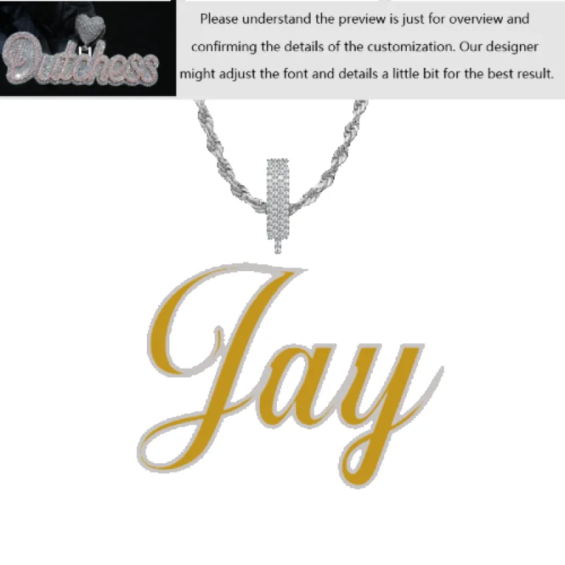 Custom Layered Handwriting Letter Pendant sold by Ghetluxe