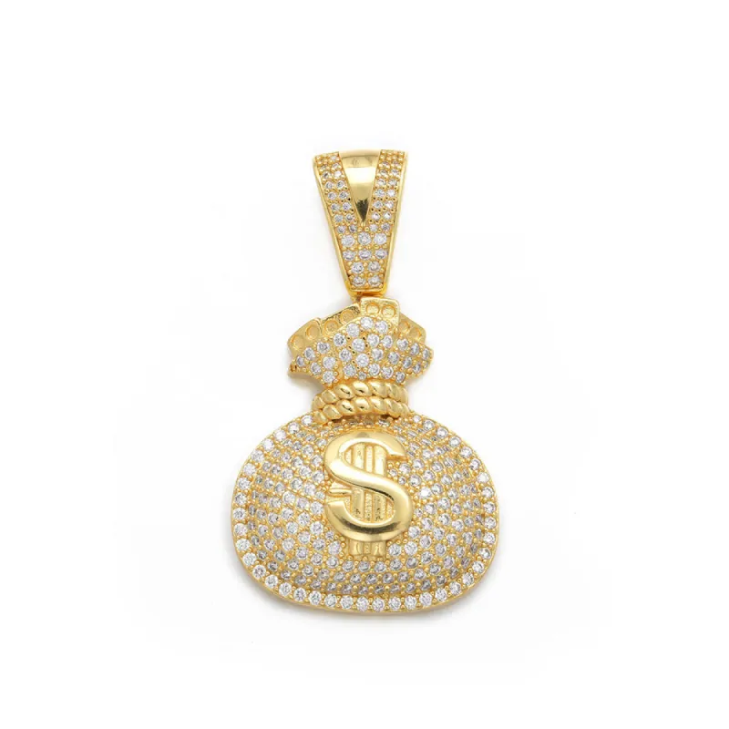 Diamond Small Money Bag Pendant sold by Ghetluxe