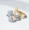 Baguette Moissanite Heart Cuff Ring sold by Ghetluxe