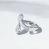 Baguette Moissanite Heart Cuff Ring sold by Ghetluxe