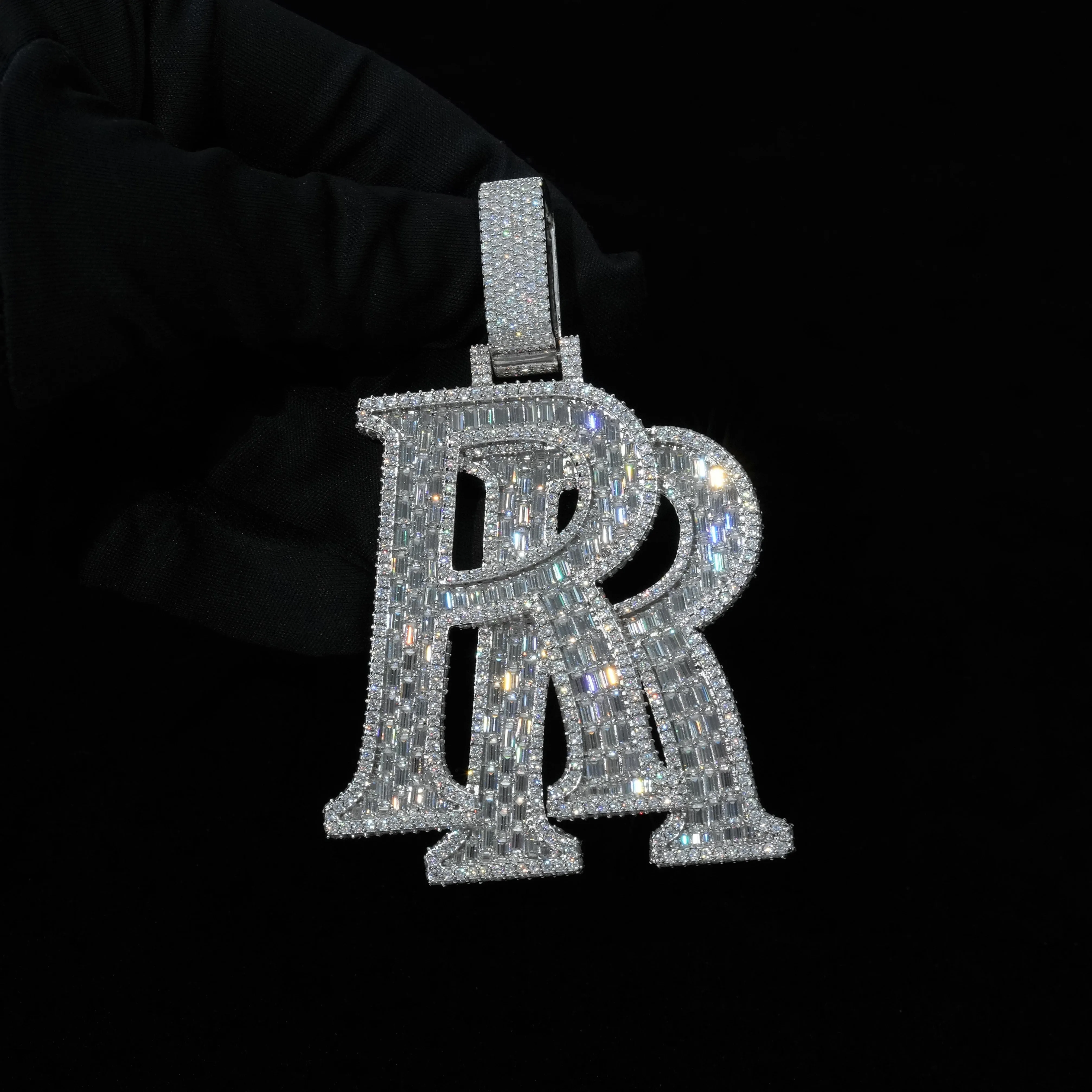 Large Baguette RR Pendant Moissanite S925 sold by Ghetluxe product image thumbnail 2