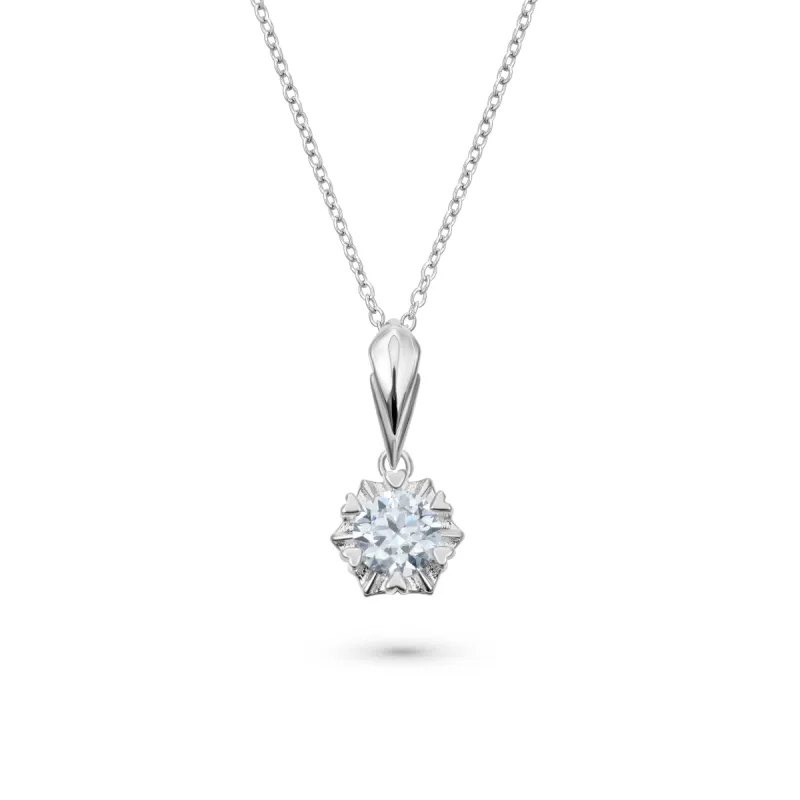 1 Carat Round Cut Moissanite Snowflake Necklace sold by Ghetluxe
