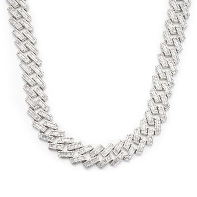 17mm Baguette Diamond Cuban Link Chain sold by Ghetluxe