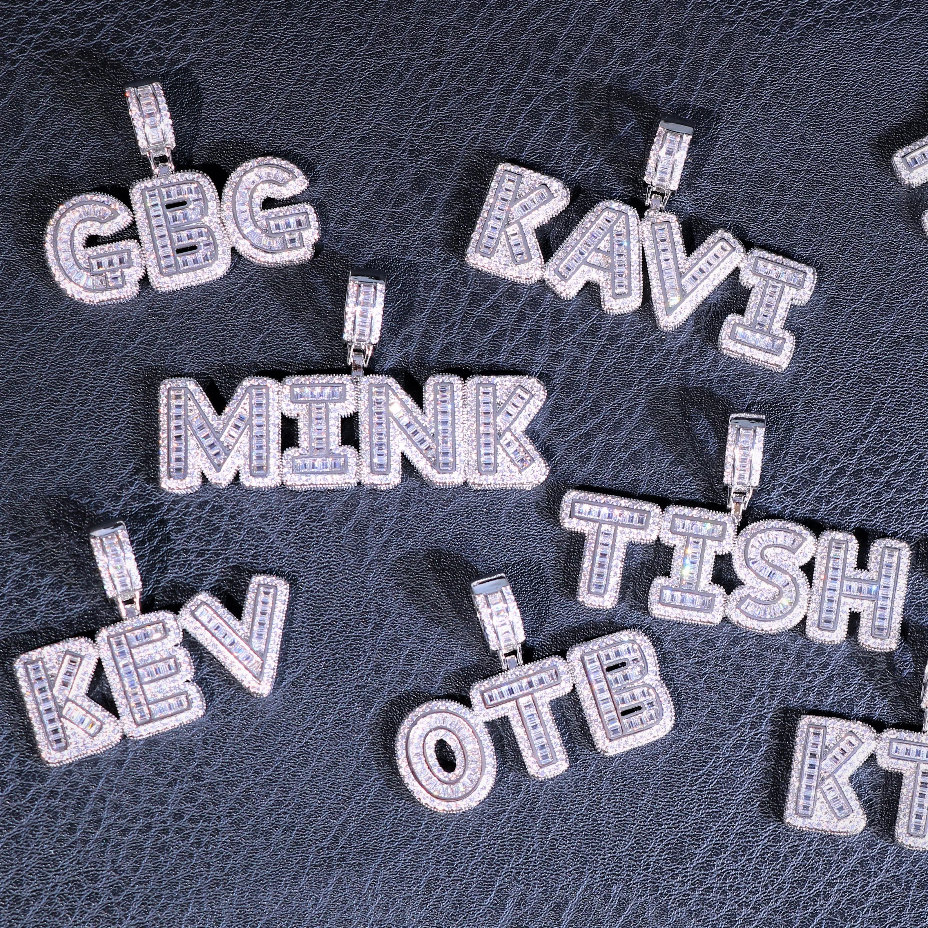 Women's Small Baguette Custom Name Pendant Necklace sold by Ghetluxe product image thumbnail 5