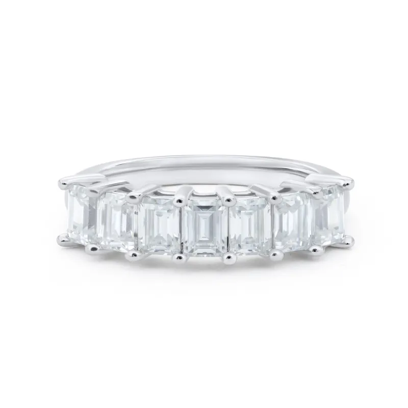 Seven Stone Emerald Cut Diamond Ring sold by Ghetluxe