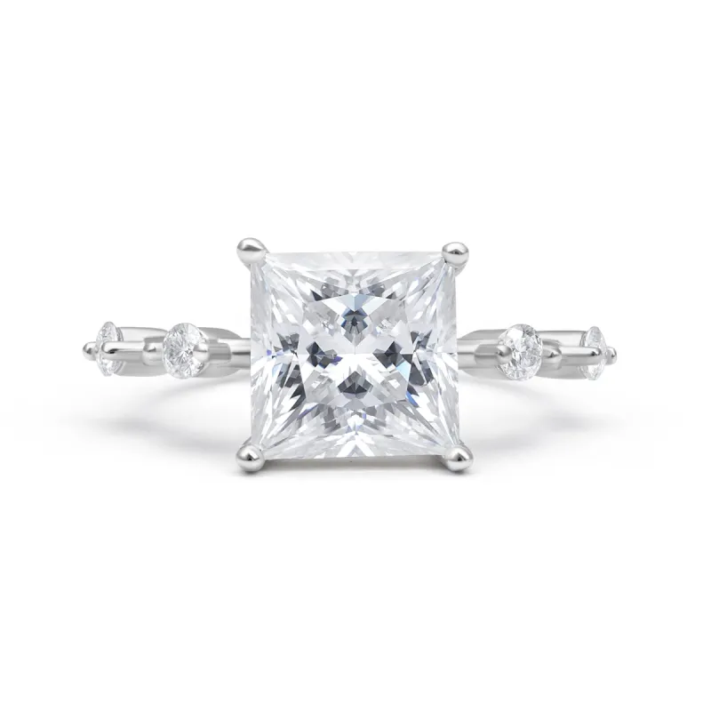 Petite Princess Cut Moissanite Ring sold by Ghetluxe
