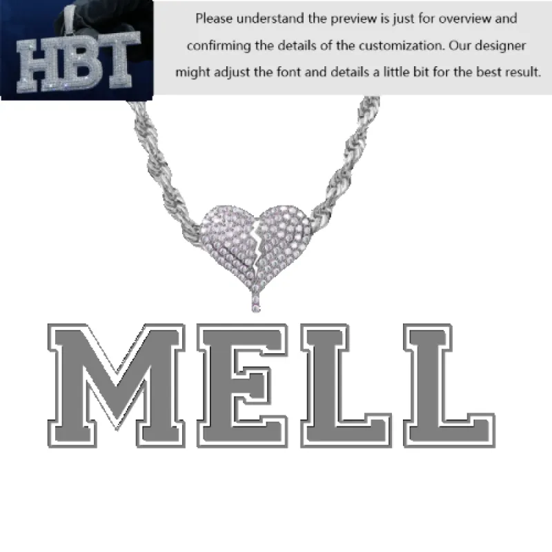 VVS Moissanite Custom Name Pendant in Sterling Silver sold by Ghetluxe