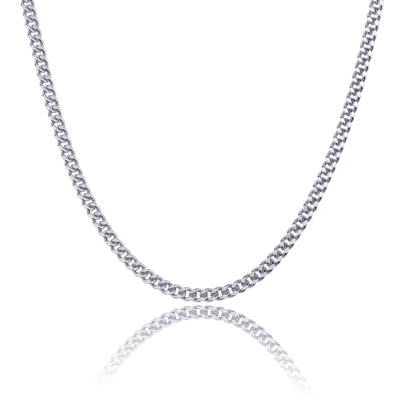 5mm Cuban Link Chain in White Gold (Free Gift) sold by Ghetluxe
