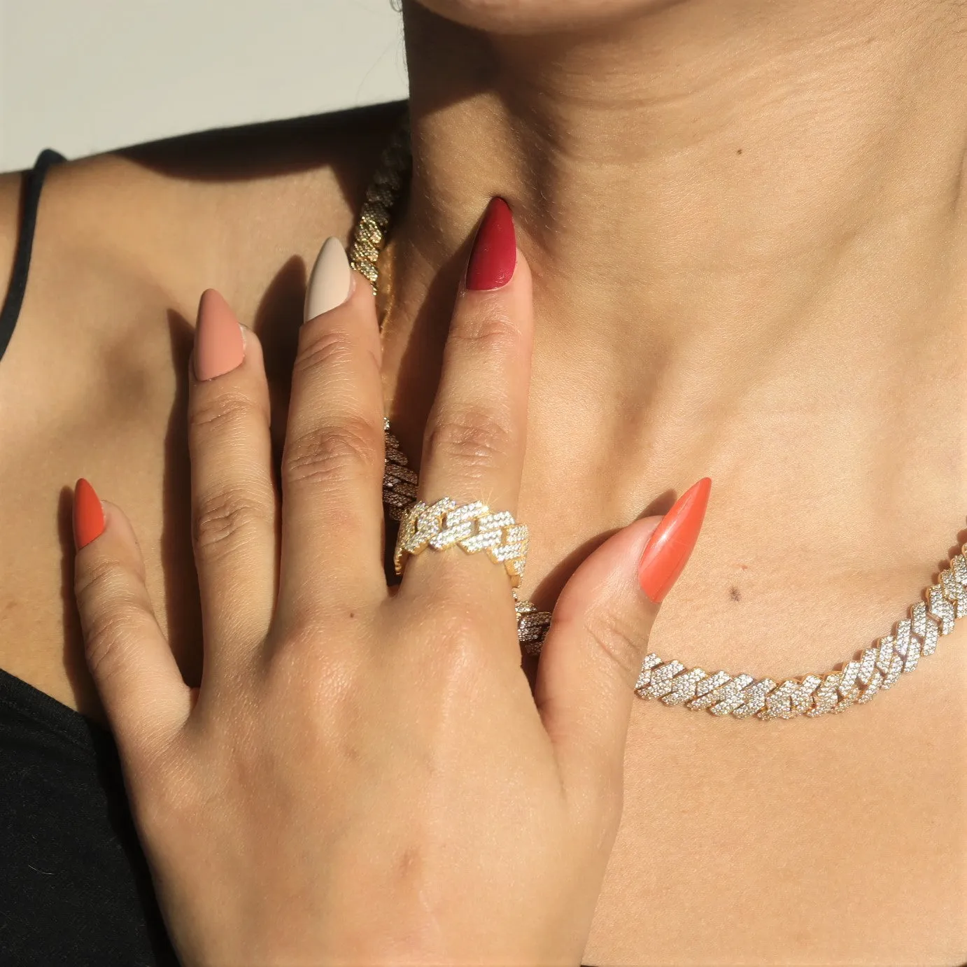 Women's Moissanite Prong Cuban Ring sold by Ghetluxe product image thumbnail 3