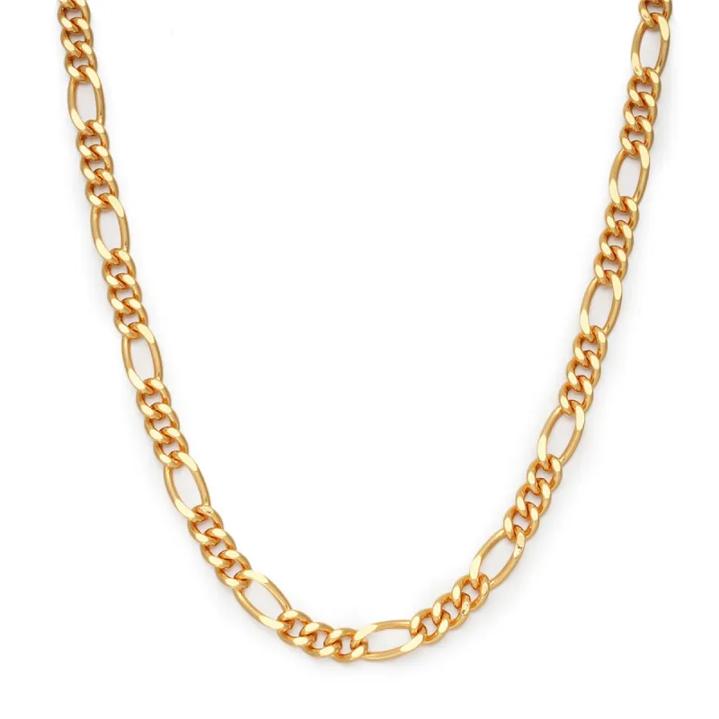6mm Figaro Chain in Gold sold by Ghetluxe