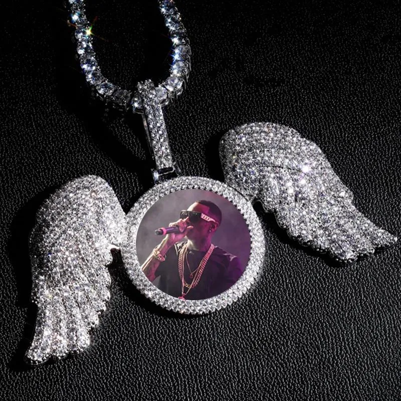 Bling Bling Custom Photo Pendant with Angel Wings sold by Ghetluxe product image thumbnail 3