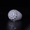 Moissanite S925 Clustered Ring in White Gold sold by Ghetluxe