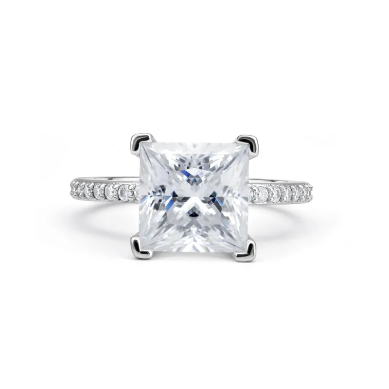 Adorned Princess Cut Moissanite Ring sold by Ghetluxe