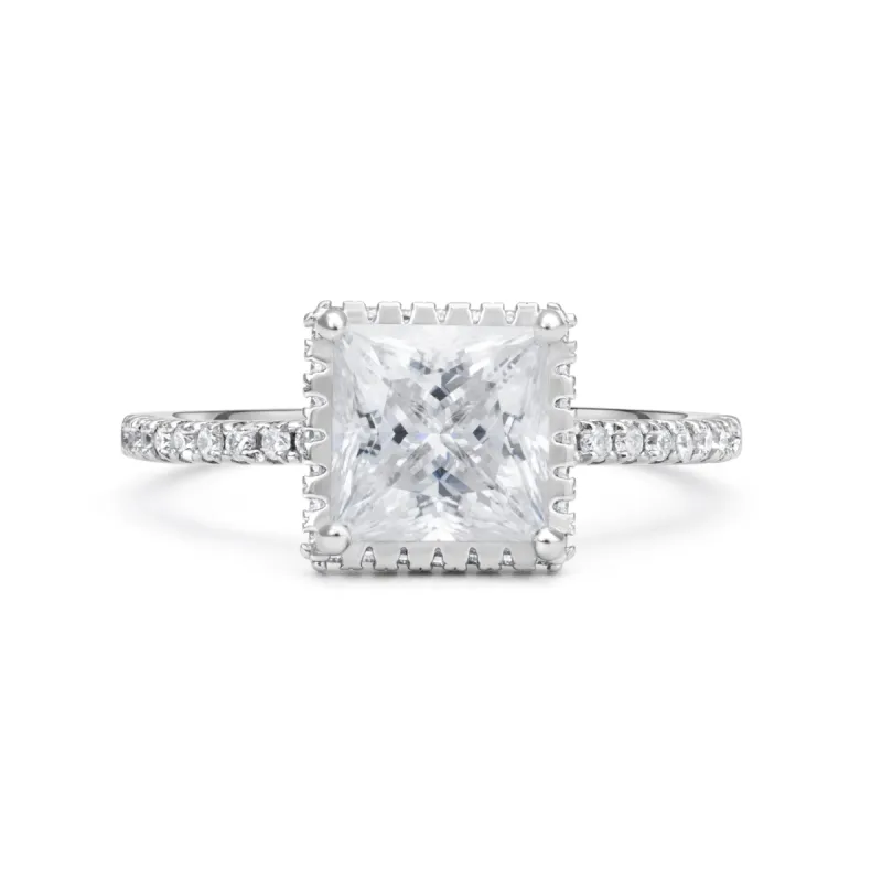 Adorned Hidden Halo Princess Cut Moissanite Ring sold by Ghetluxe