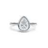 Solitaire Bezel Pear Cut Moissanite Ring sold by Ghetluxe