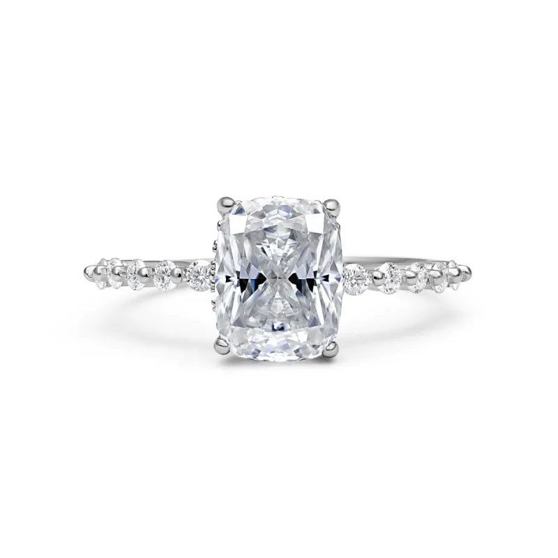 Luxe Hidden Halo Elongated Cushion Cut Moissanite Ring sold by Ghetluxe
