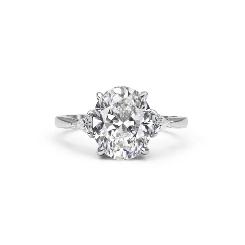 Tria Three Stone Oval Cut Moissanite Ring sold by Ghetluxe
