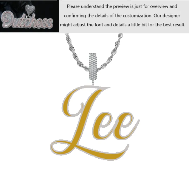 Custom Layered Handwriting Letter Pendant sold by Ghetluxe