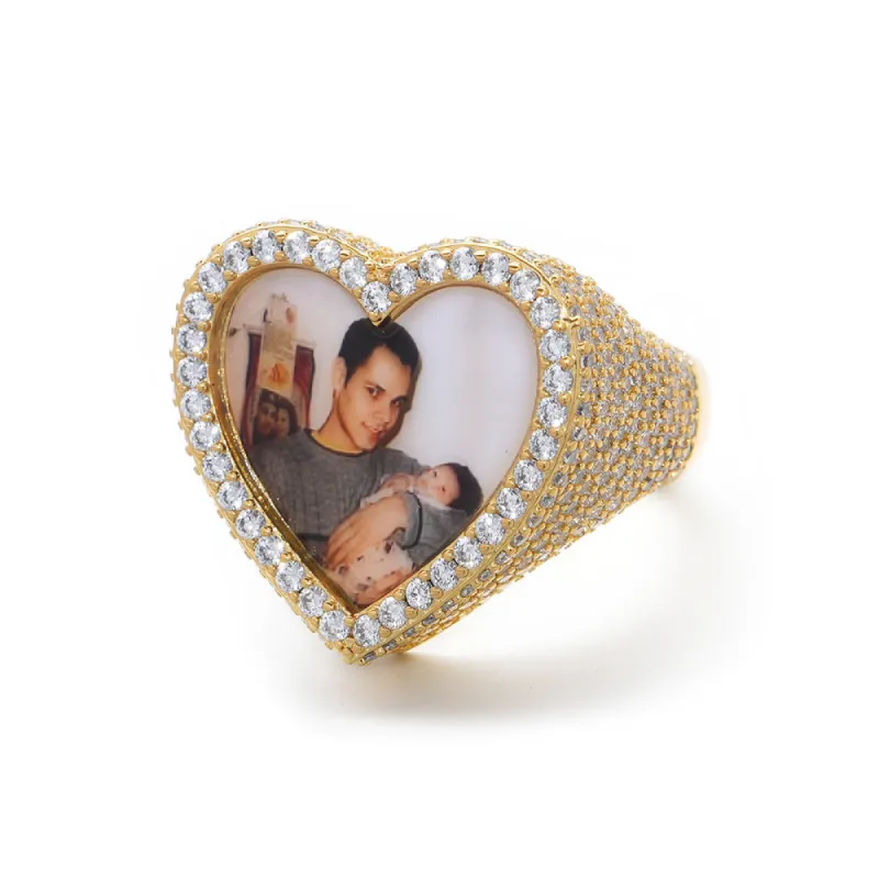 Heart Custom Photo Ring made by Ghetluxe