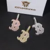 Moissanite Baguette Script Letter B Pendant sold by Ghetluxe