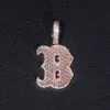 Moissanite Baguette Script Letter B Pendant sold by Ghetluxe