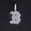 Moissanite Baguette Script Letter B Pendant sold by Ghetluxe