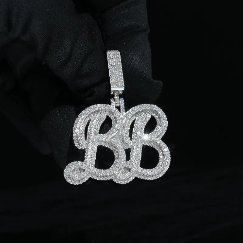 Moissanite S925 Script Custom Pendant sold by Ghetluxe