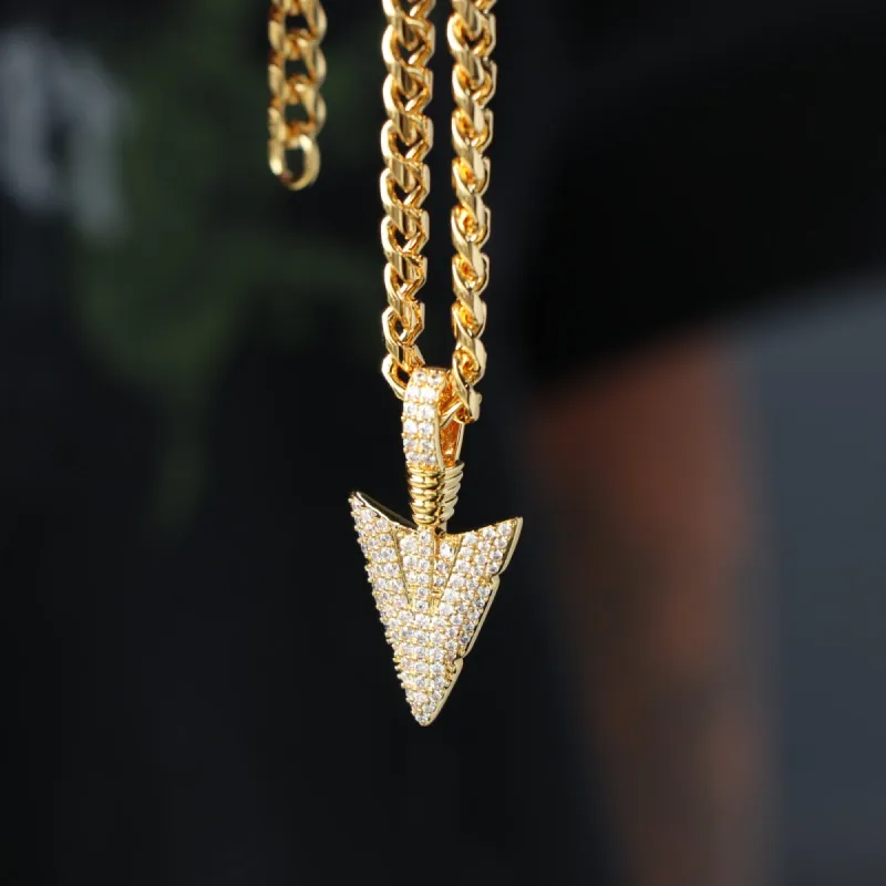 Moissanite Arrowhead Pendant in Vermeil sold by Ghetluxe