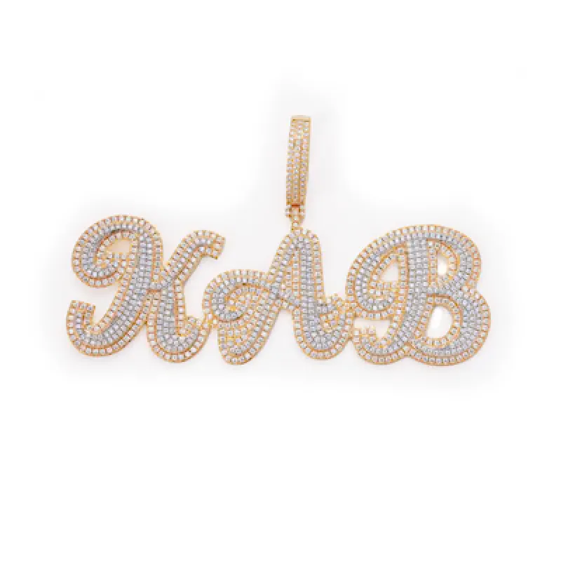 Custom Two-Tone Uppercase Letter Pendant sold by Ghetluxe