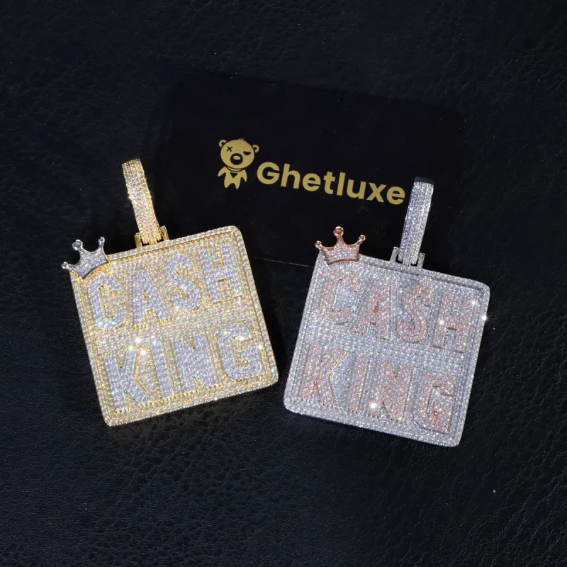 Large Iced Cash King Plate Pendant sold by Ghetluxe