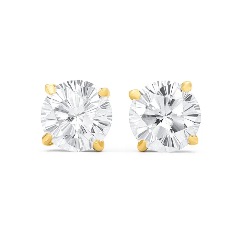 Sakura Cut Solitaire Stud Earrings sold by Ghetluxe