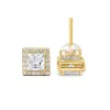Princess Cut Halo Stud Earrings sold by Ghetluxe