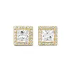 Princess Cut Halo Stud Earrings sold by Ghetluxe