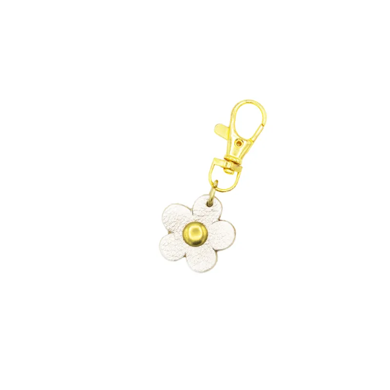 Flower Shaped Leather Charm made by Glad & Young Studio