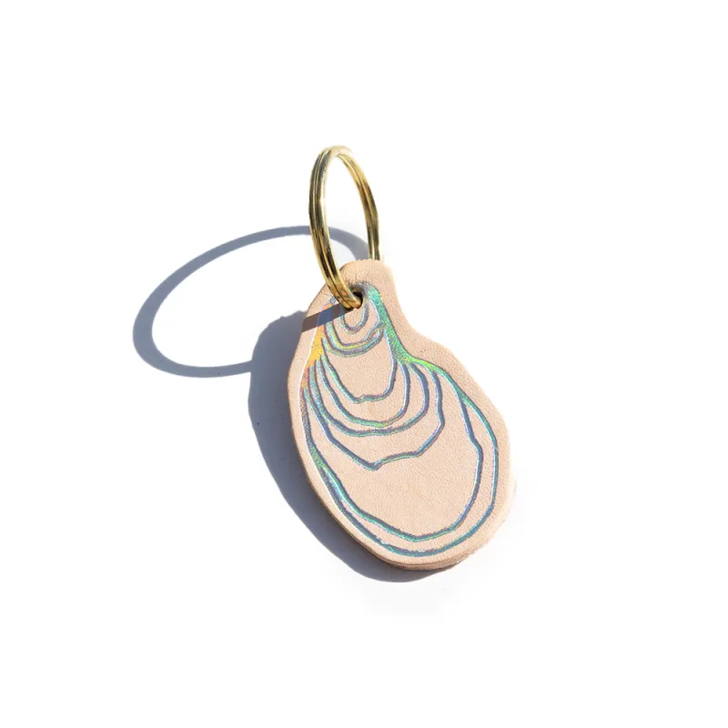 Oyster Shaped Keychain made by Glad & Young Studio