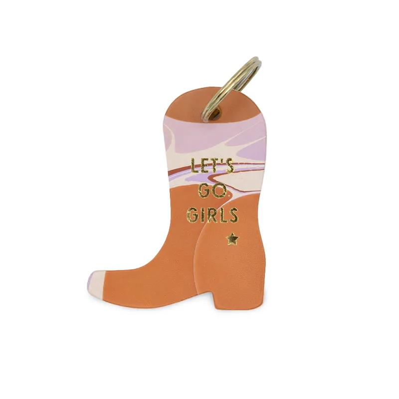 "Let's Go Girls" Cowboy Boot Keychain made by Glad & Young Studio