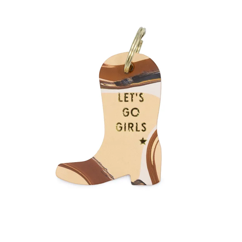 "Let's Go Girls" Cowboy Boot Keychain made by Glad & Young Studio