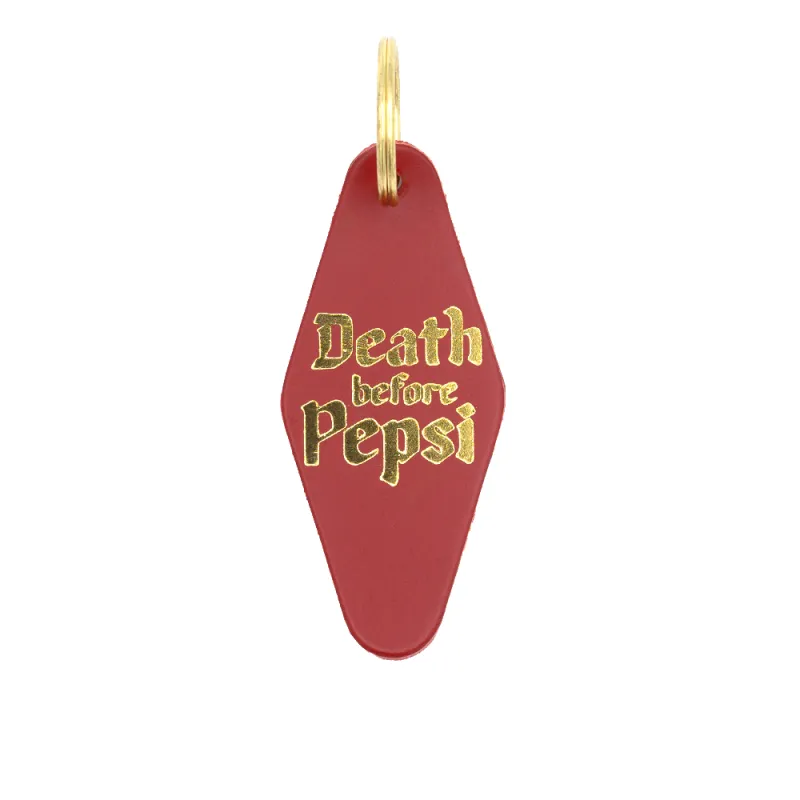 "Death Before Pepsi" Hotel Keychain made by Glad & Young Studio