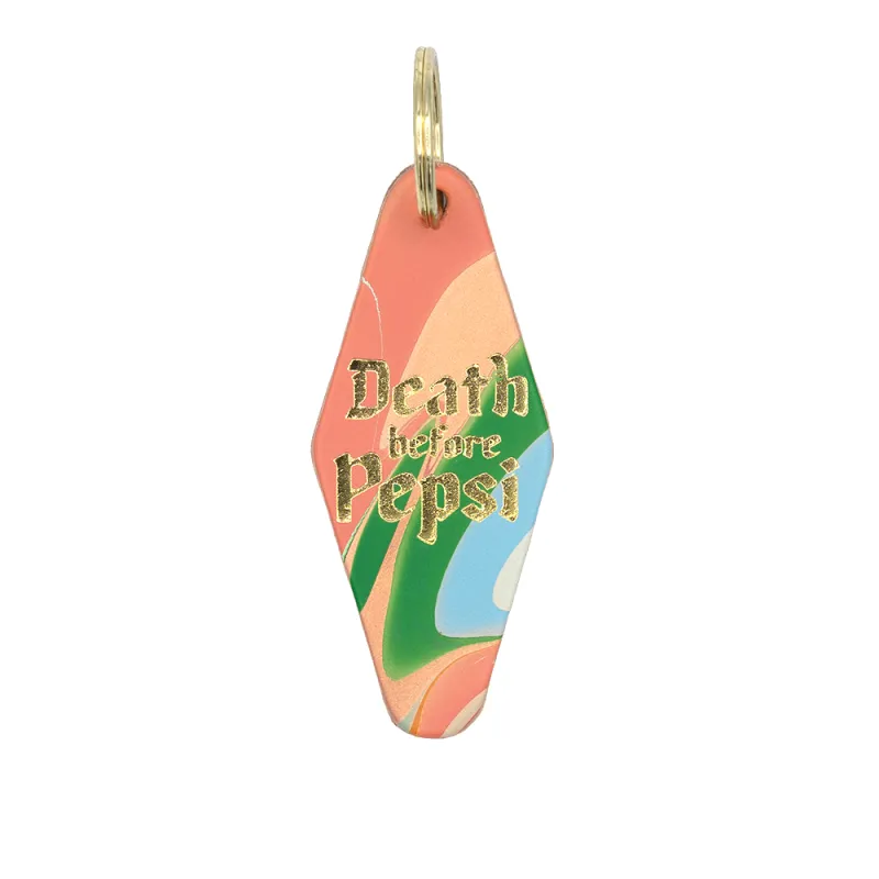 "Death Before Pepsi" Hotel Keychain made by Glad & Young Studio