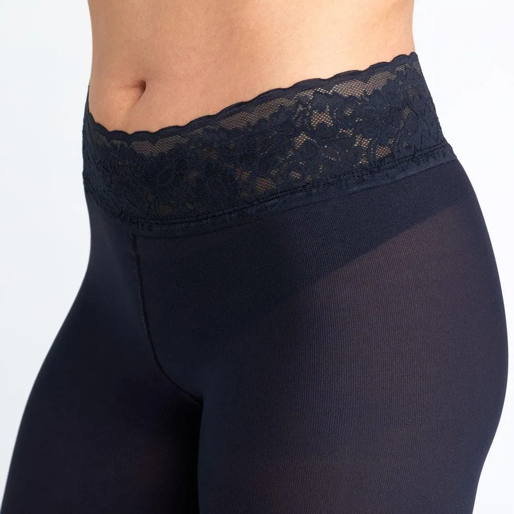 Navy Opaque Tights With Luxe Comfort Waistband sold by Hipstik Legwear product image thumbnail 4