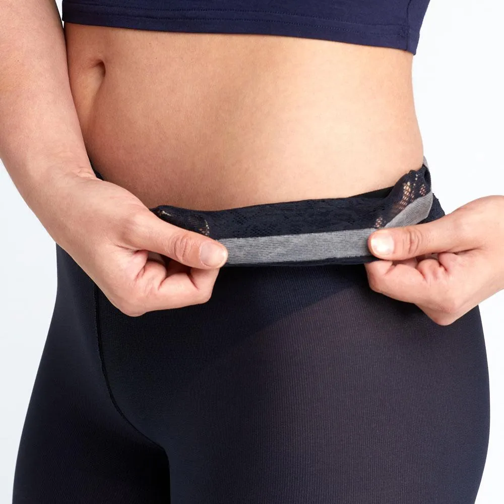 Navy Opaque Tights With Luxe Comfort Waistband sold by Hipstik Legwear product image thumbnail 5