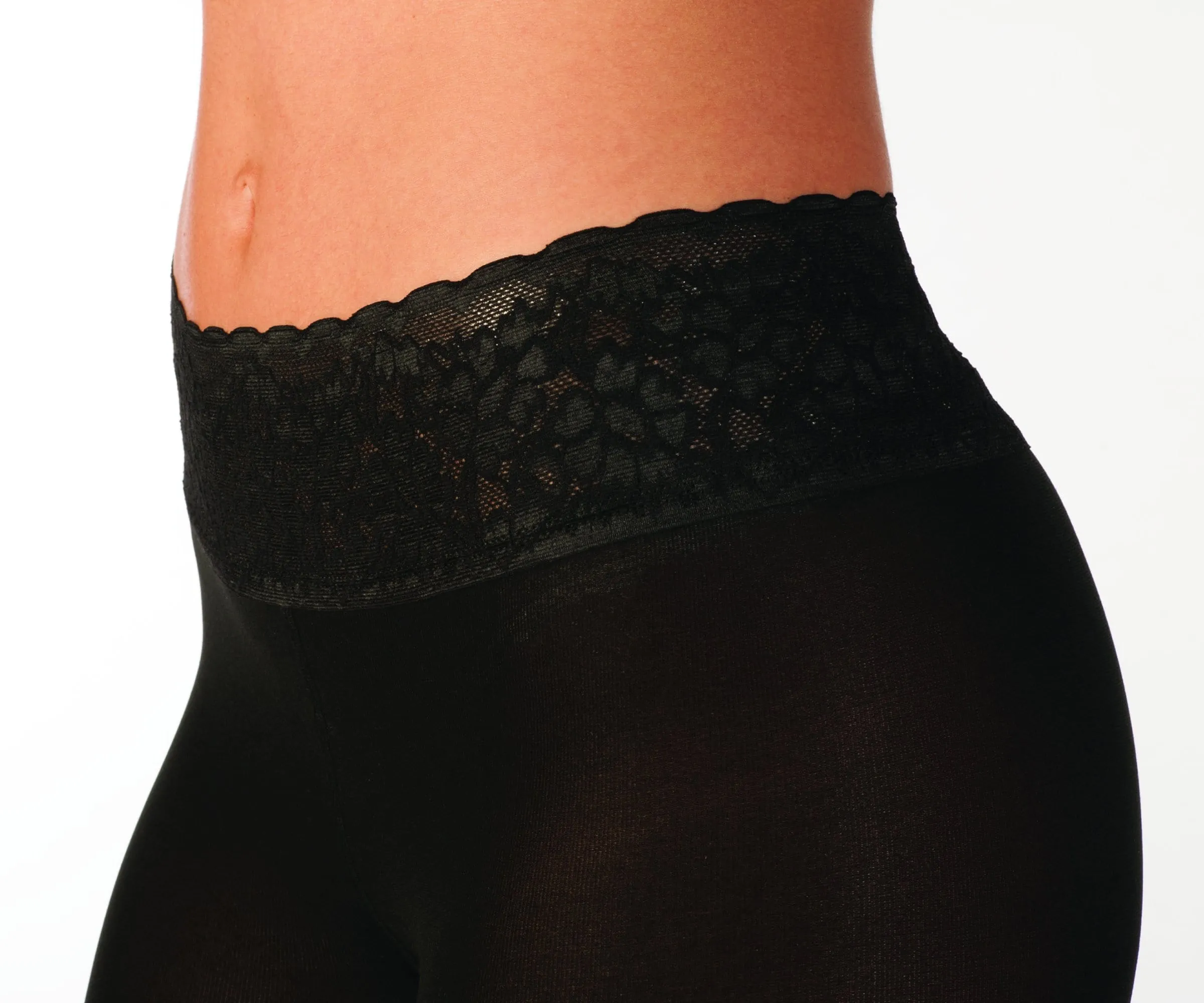Black Sheer Pantyhose With Luxe Comfort Waistband sold by Hipstik Legwear product image thumbnail 3