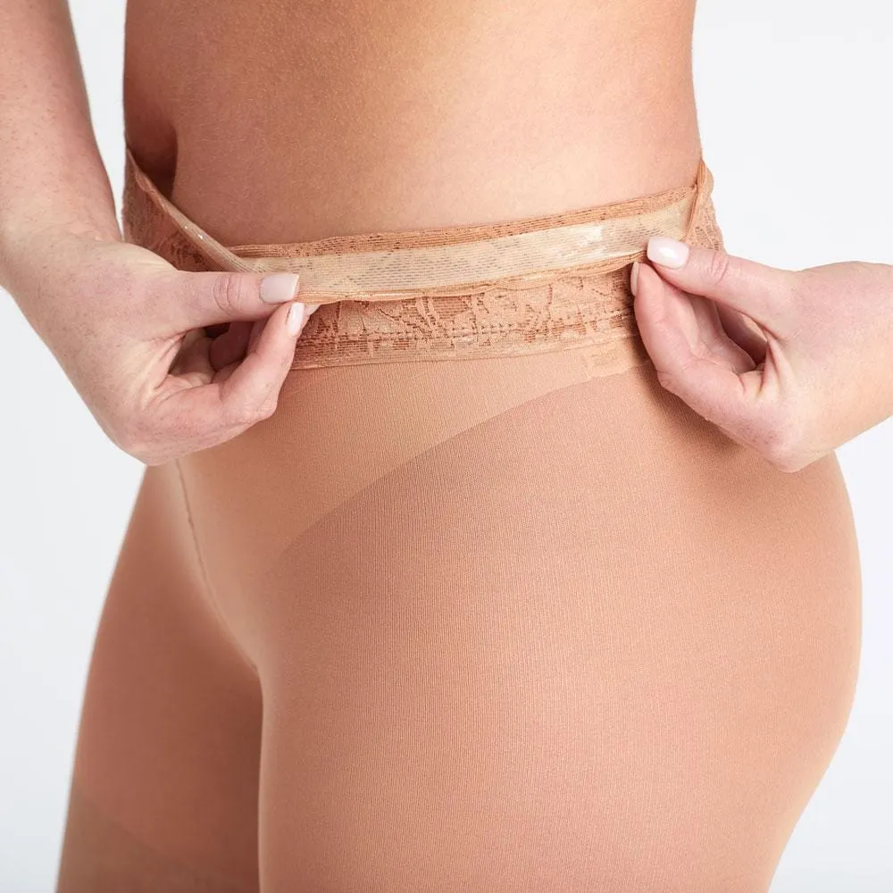 Tan Nude Sheer Pantyhose With Luxe Comfort Waistband sold by Hipstik Legwear product image thumbnail 5